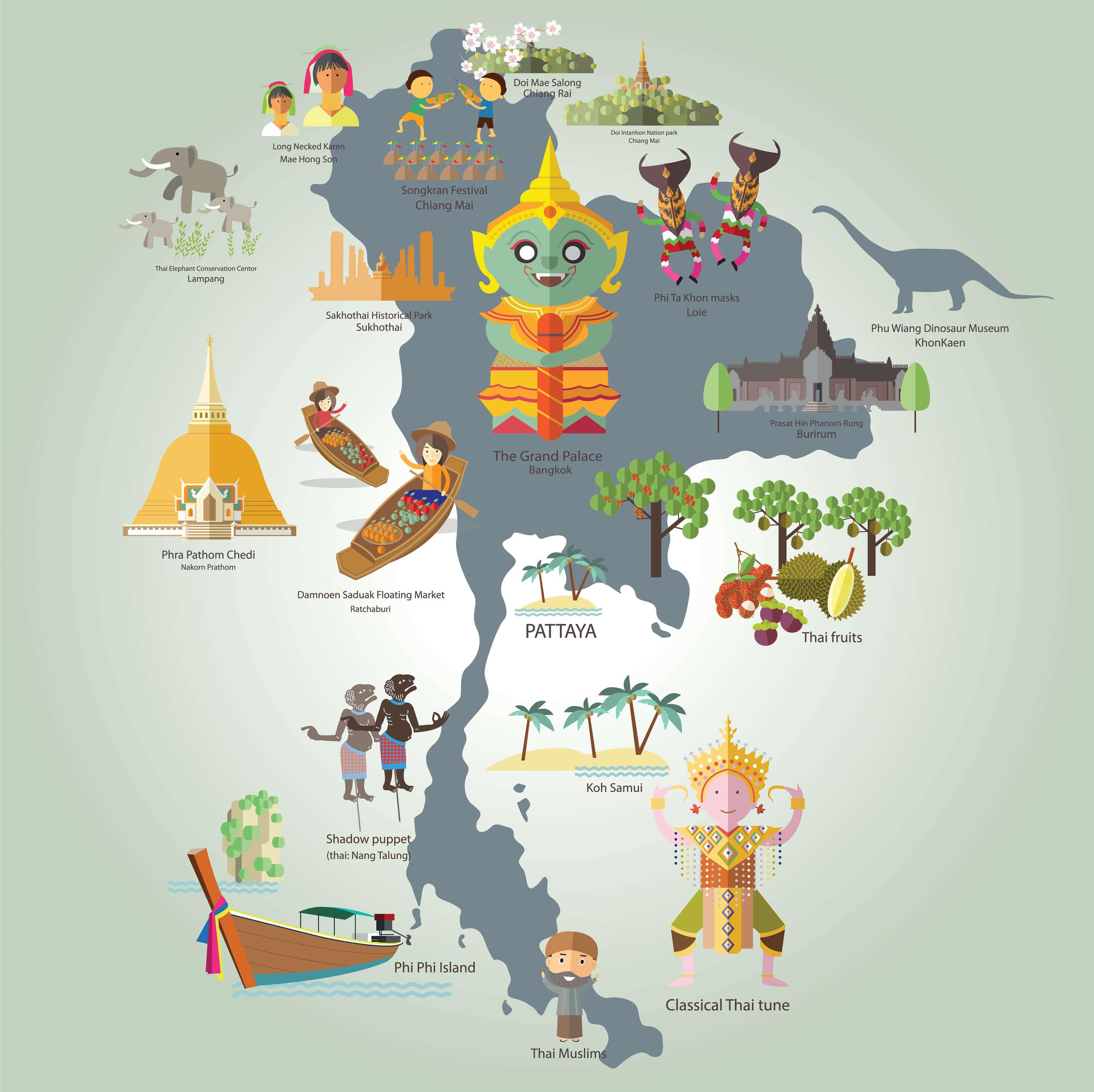 mapa-turystyczna-tajlandii-atrakcje-turystyczne-i-zabytki-tajlandii
